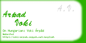 arpad voki business card